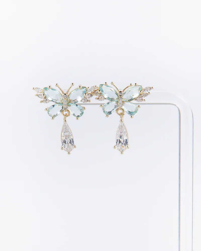 NYU NYU Crystal Wing Drop Earrings - Image 2