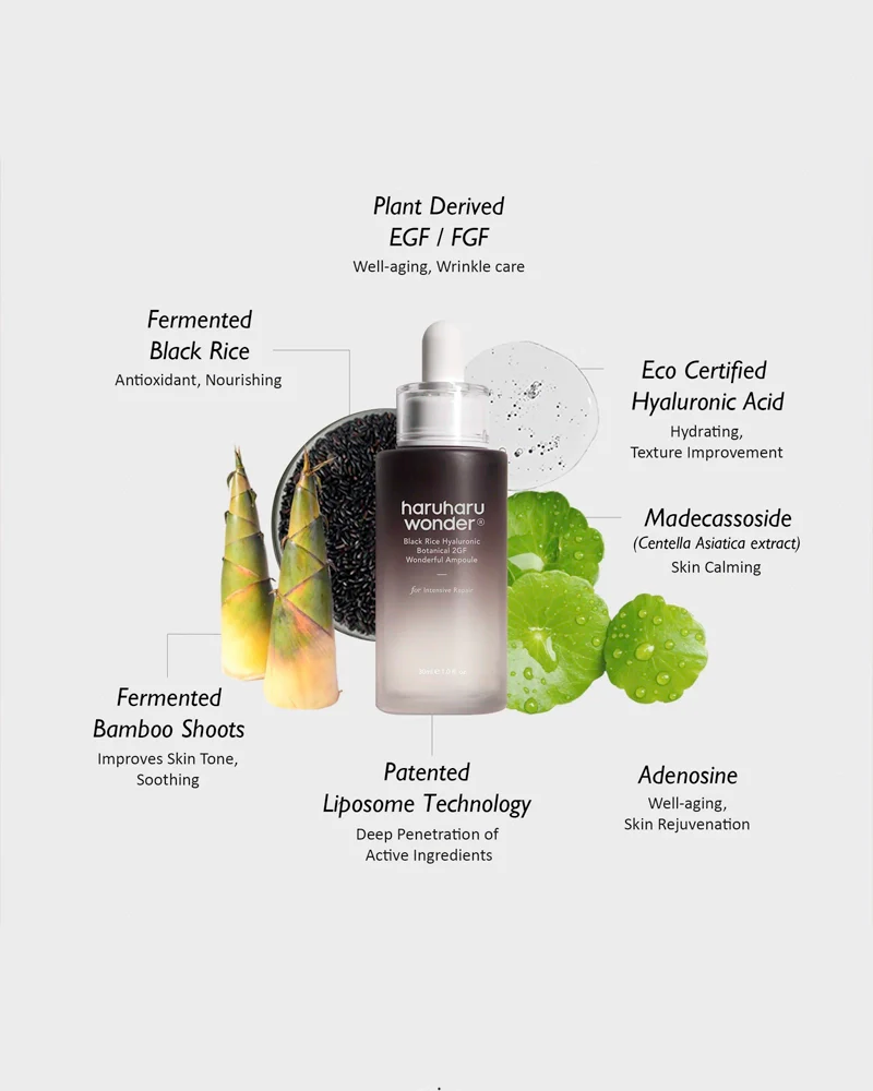 haruharu wonder Black Rice Hyaluronic Botanical 2GF Wonderful Ampoule - Image 6