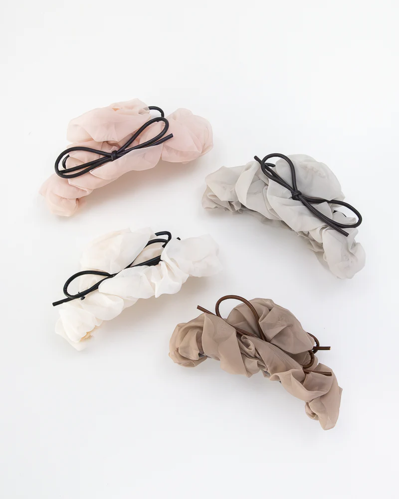 Leather Bow Claw Clip