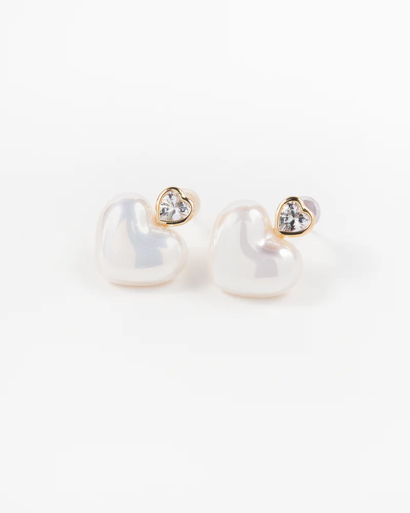 NYU NYU Eternal Heart Pearl Earrings