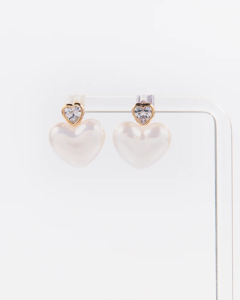 NYU NYU Eternal Heart Pearl Earrings - Image 2