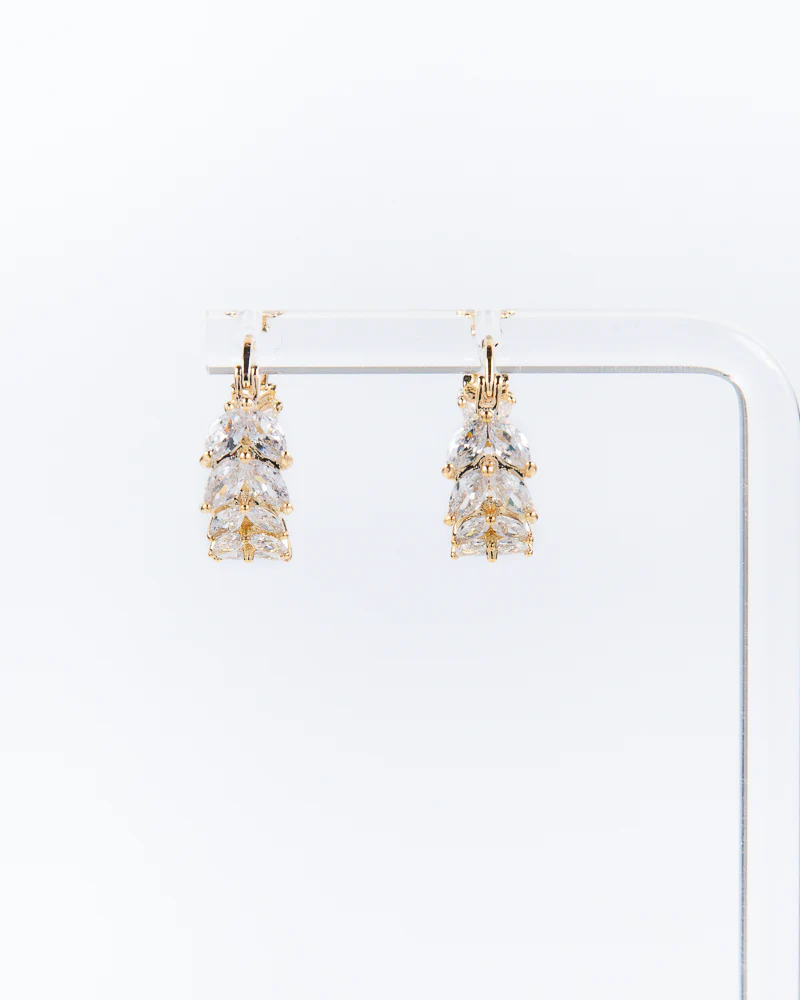 NYU NYU Gold Sparkling Vine Hoop Earrings