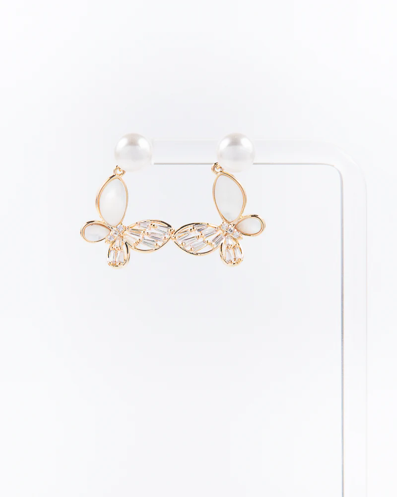 NYU NYU Pearlescent Butterfly Earrings