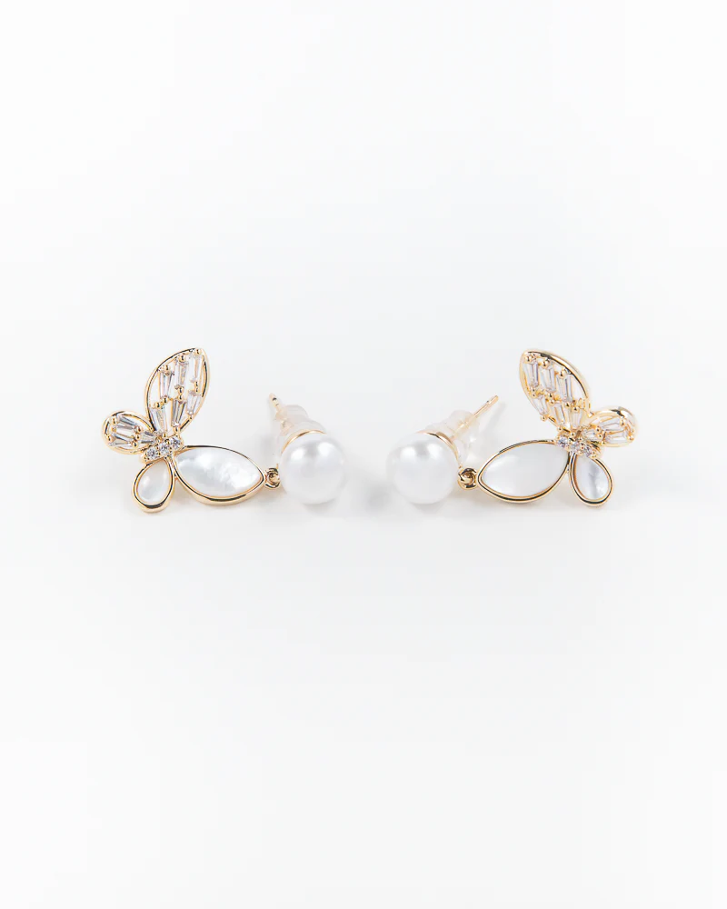 NYU NYU Pearlescent Butterfly Earrings - Image 2