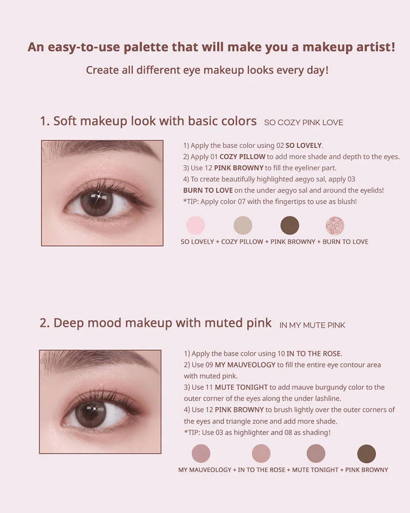 peripera All Take Mood Technique Palette #In My Mute Pink - Image 7