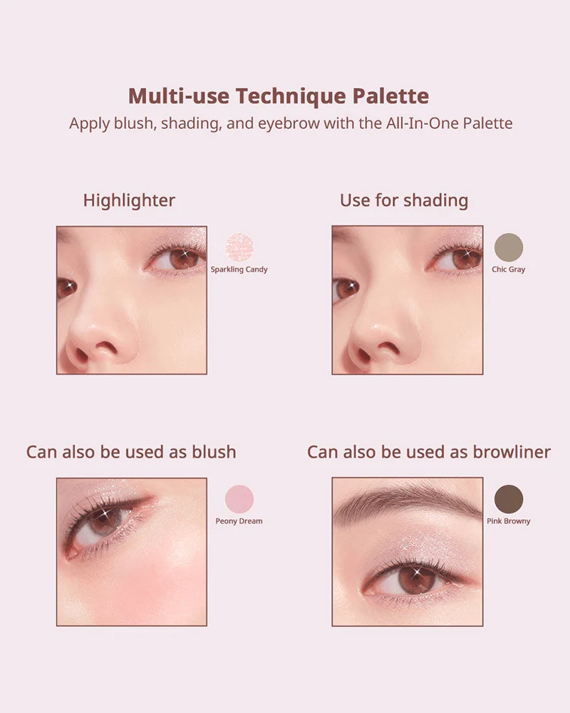 peripera All Take Mood Technique Palette #In My Mute Pink - Image 8