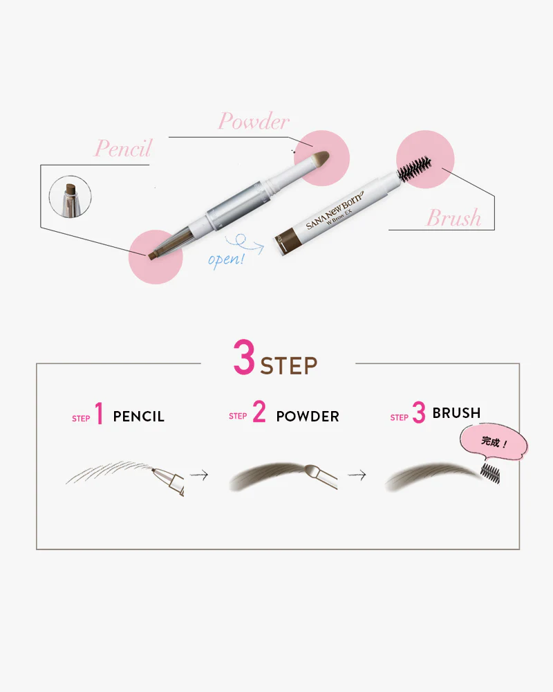 SANA New Born Eyebrow Powder and Pencil - Image 7
