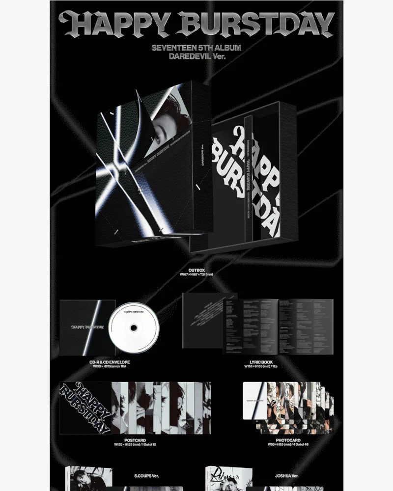 SEVENTEEN - 5th Album ‘HAPPY BURSTDAY’ (DAREDEVIL Ver.) (12 Versions-Random) - Image 2