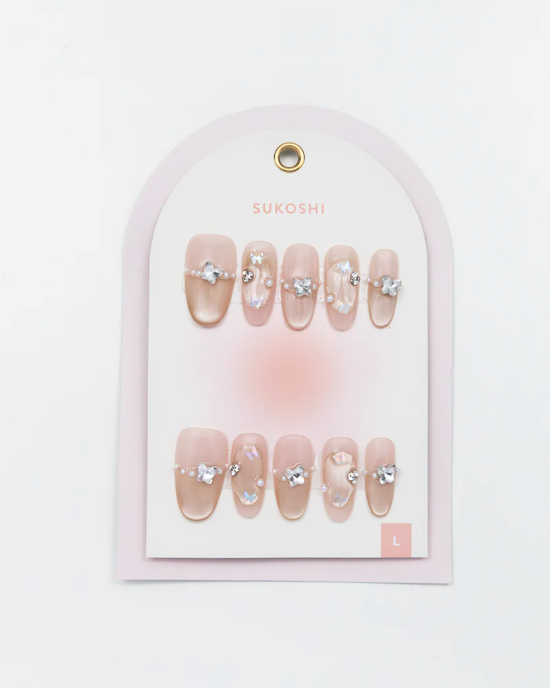 SUKOSHI Handmade Press-On Nails Butterfly Kisses - Image 2