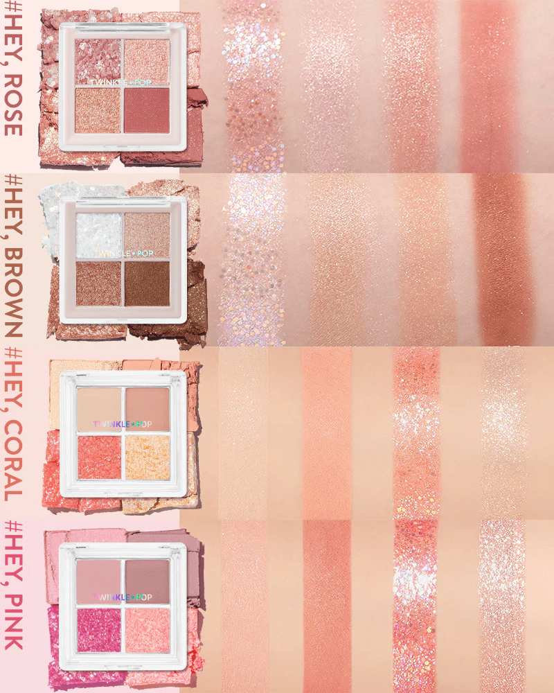 TWINKLE POP by CLIO Pearl Flex Glitter Eye Palette #03 HEY, CORAL - Image 4