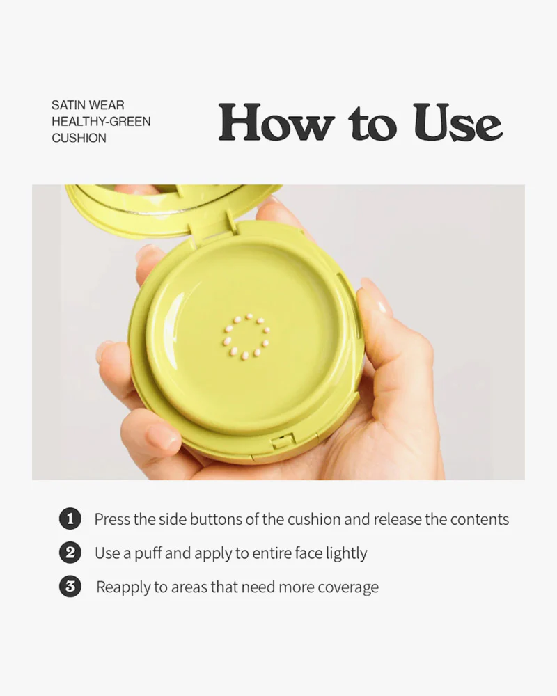 unleashia Satin Wear Healthy-Green Cushion RE-FEEL - Image 2