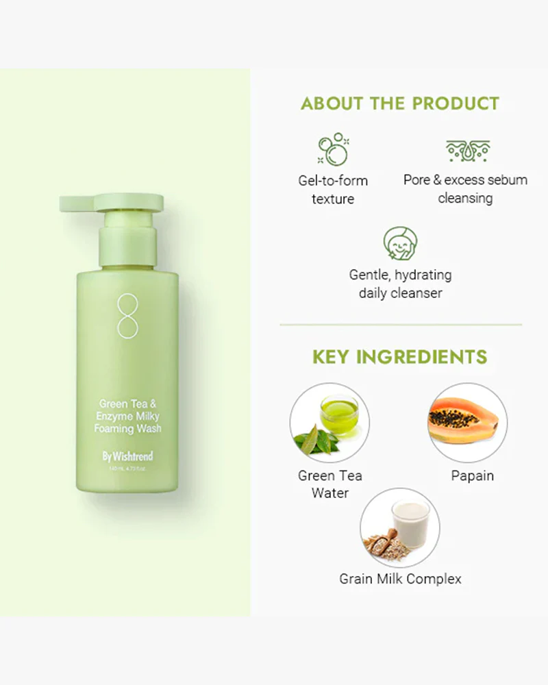 By Wishtrend Green Tea & Enzyme Milky Foaming Wash - Image 6